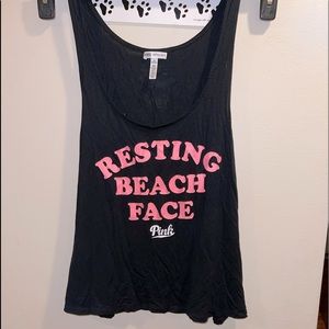 PINK Tank Top - Beach Inspired w/ Logo on Back
